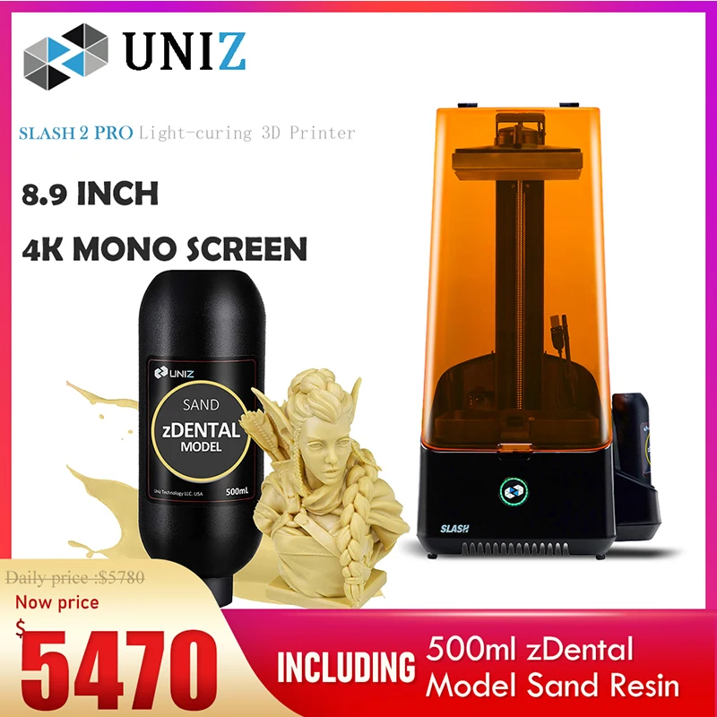 3D-принтер Uniz Slash 2 Pro 8 9x192x120 мм 4K ЖК-экран | Компьютеры и офис