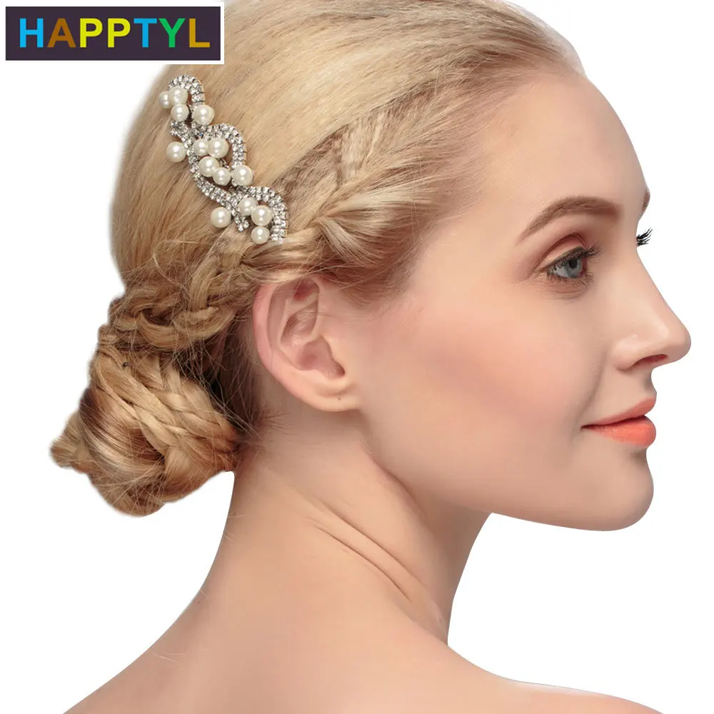 HAPPTYL 1 шт. заколка для волос расчески стразы жемчуг свадебные заколки женский