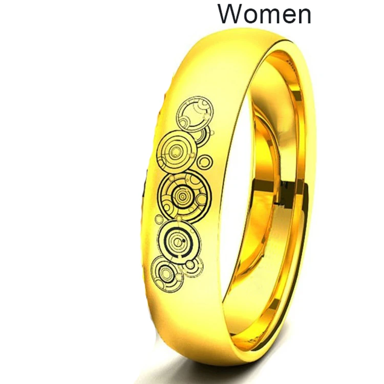 woman gold Doctor Who Lovers кольцо модная нержавеющая сталь свадебные кольца для мужчин и женщин кольца женское кольцо голубое золото серебро Mujer - Цвет основного камня: woman gold