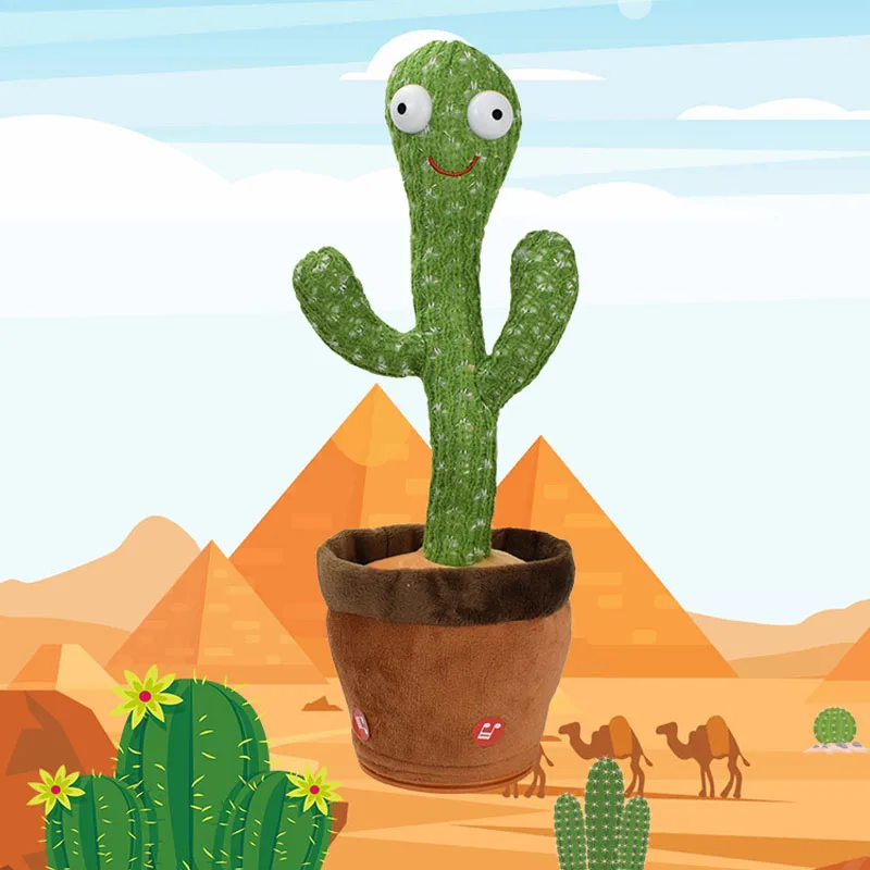 Танцующие игрушки-кактусы говорящие электронные плюшевые игрушки вращающийся