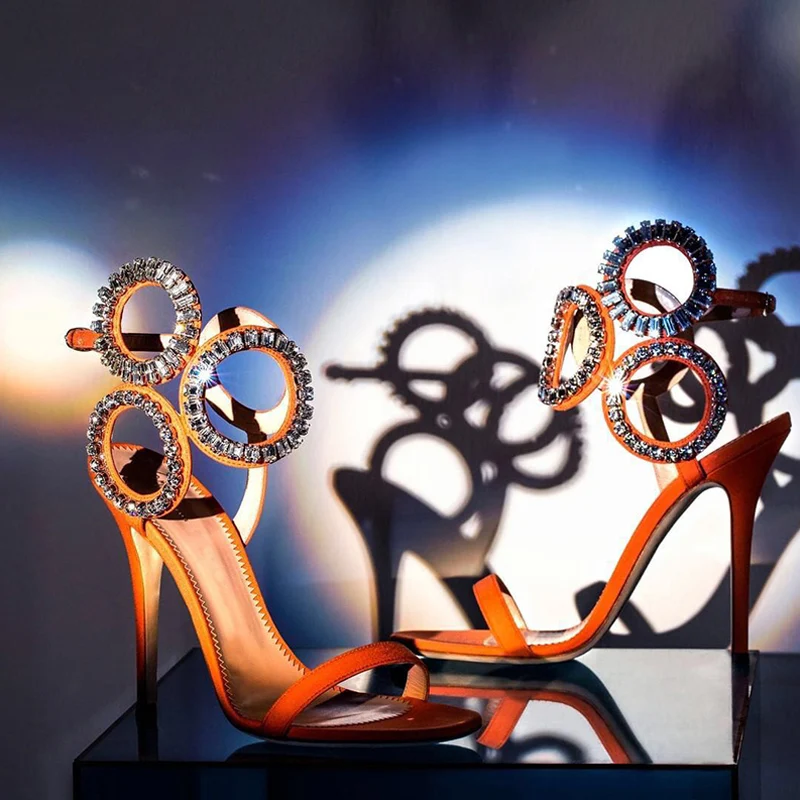 

Fashion Word with Diamond Women High Heels Sexy Thin Heel Roman Sandals Women Summer Women's Shoes Sandalias De Mujer