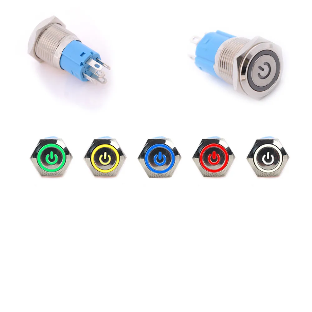 1 шт. 16 мм отверстие 12 В светодиодный металлический автомобильный угловой