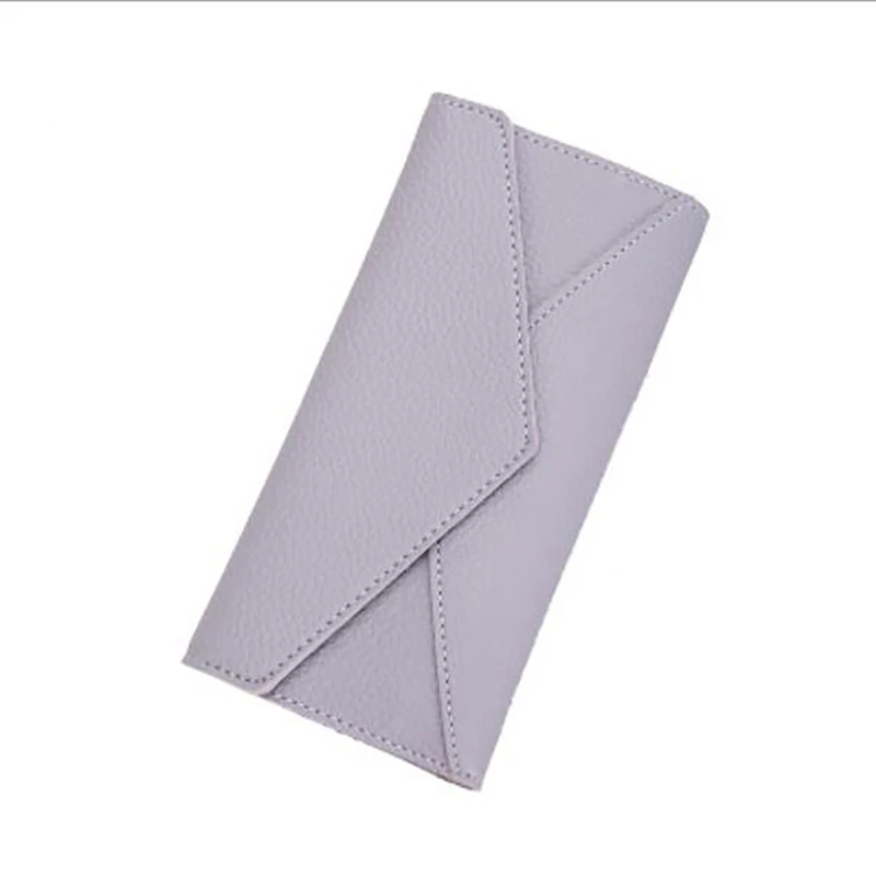 

Solid Color 2Fold 4Colors PU Leather Wallet Long Ladies Clutch Coin Purse Wristlet Fashion Envelope Women Wallet Long Wallets