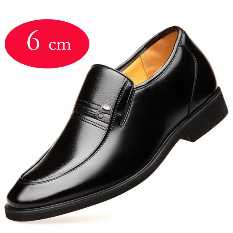 

Increased 6CM Men Formal Shoes Hidden Heel Men's Wedding Oxfords Heighten Tall Male Leather Footwear Casual Business Boots Men
