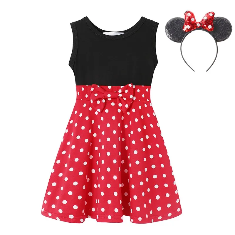 Minnie Set Праздничное платье принцессы с героями мультфильмов костюмы для девочек Elena Рапунцель Золушка Эльза Белоснежка Белль Эльза Анна Ариэль Минни Маус платья - Цвет: Minnie Set