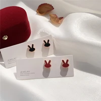 korea minimalism wind delicate and lovely little rabbit ear nail female personality small girl earrings