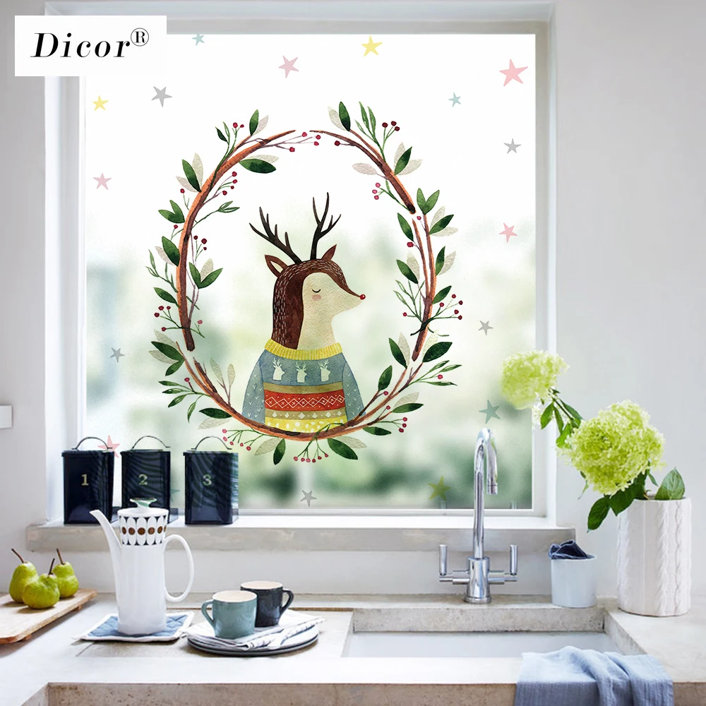 Свитер Олень Dicor модные наклейки на окна из ПВХ матовые непрозрачные защитная