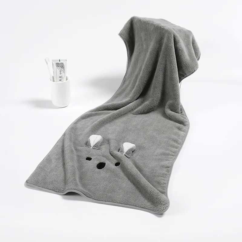 

80*36cm 3D Pattern Hair Towel Household Bathroom Towel Microfiber Solid Quickly Dry Hair Hat Womens Face Towel