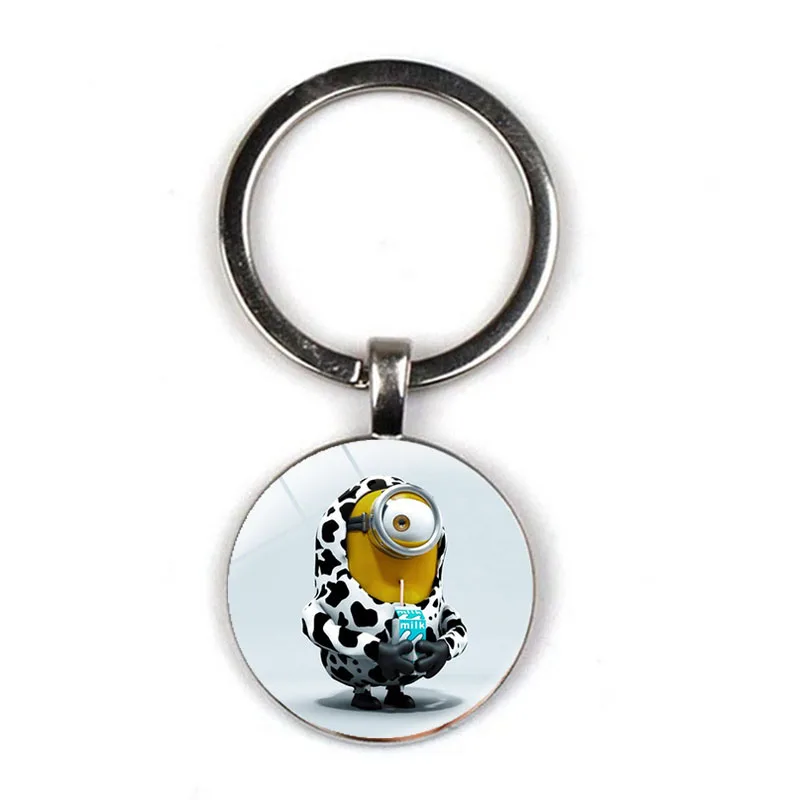 Despicable Me Minion Action Movie Glass Cabochon Keychains for Kid