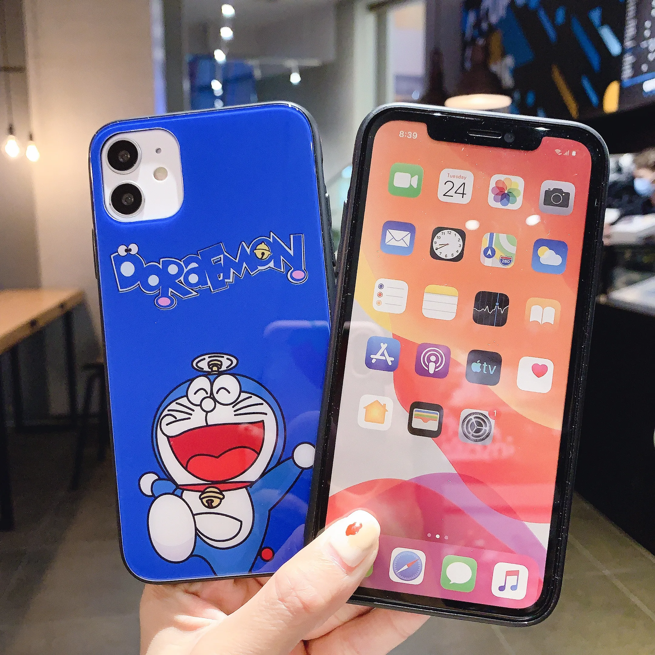 

Tempered Glass Case For Xiaomi Mi 10 10 Pro CC9 CC9e CC9 Pro 9 Pro 9T 9T Pro 9 SE Mix 3 A1 A2 A3 Shockproof Doraemon Case Cover