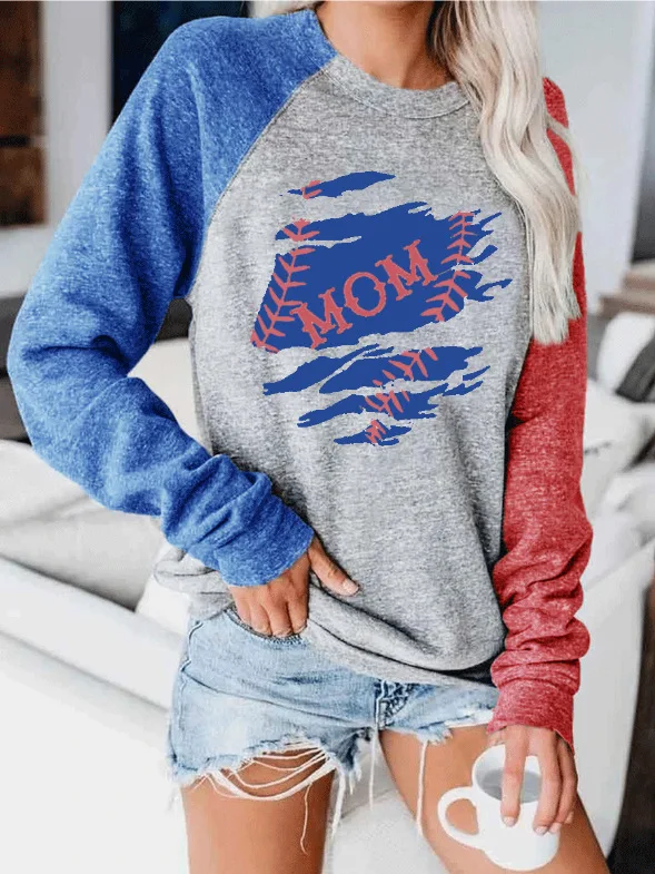 

Women Spring And Autumn Fashion Clothing Casual O-neck Long Sleeve Baseball Printed Pullover Women Pullover Sweatshirt For Women