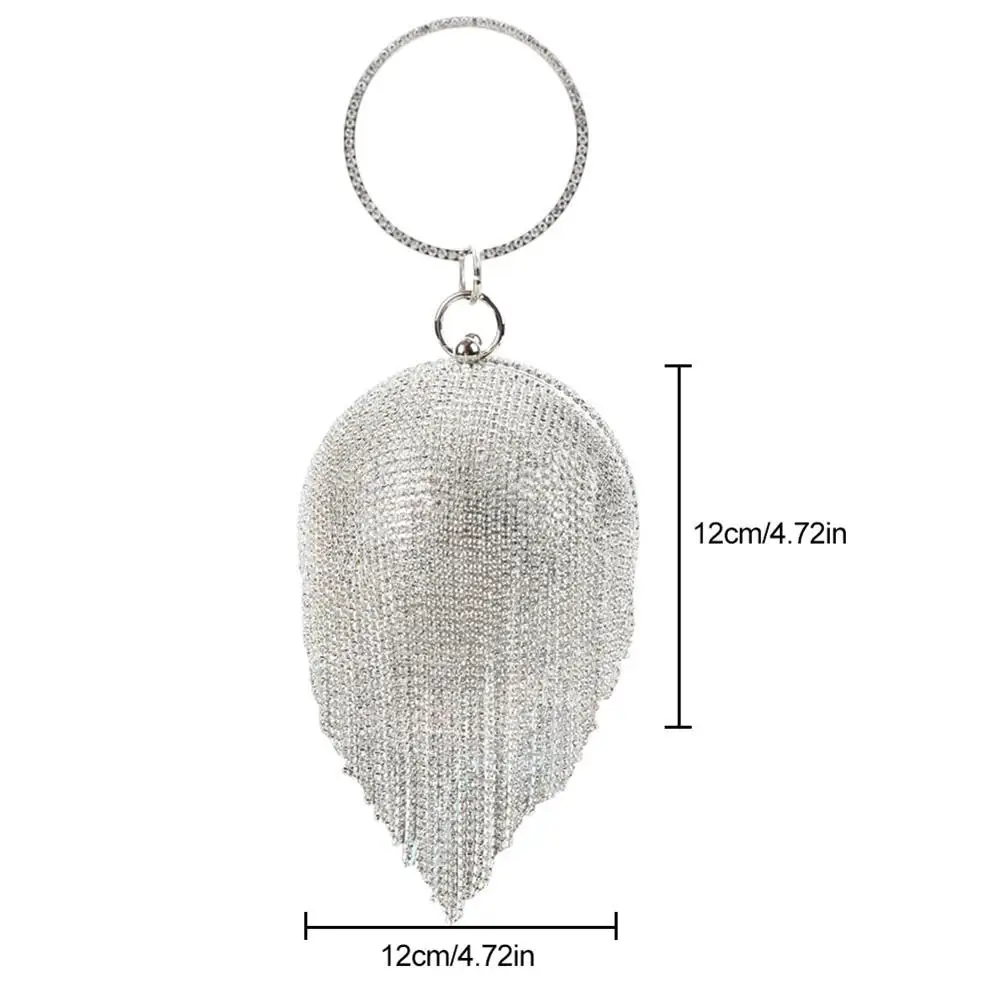

European American Women Metal Hand Bag Shoulder Crossbody Round Chain Dinner Evening Party Hollow Bag Travel Fashion Tote Bags
