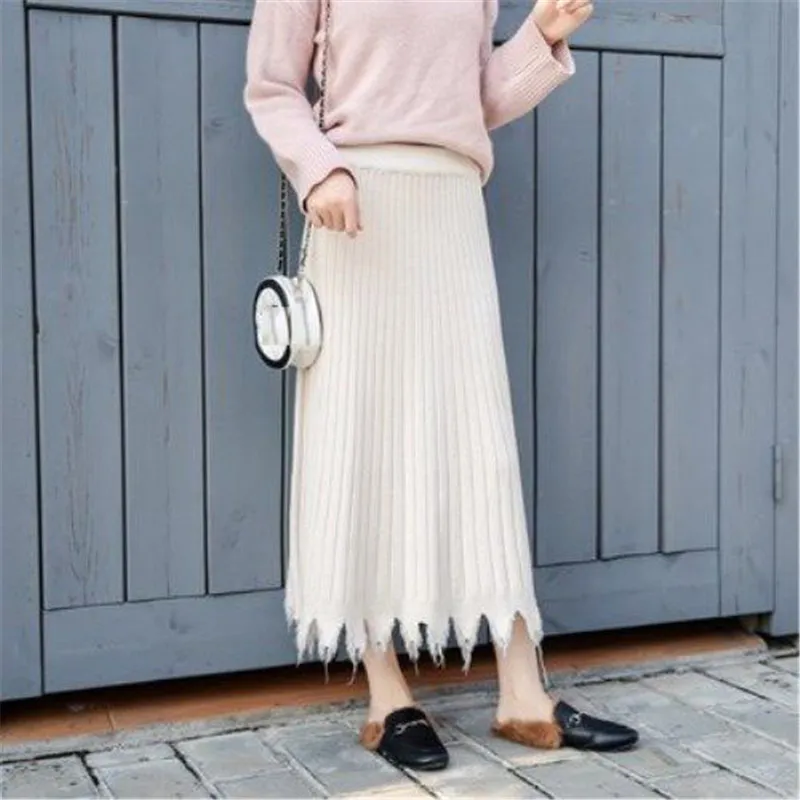 2019 осенне-зимняя женская элегантная миди-юбка трапециевидной формы Женская