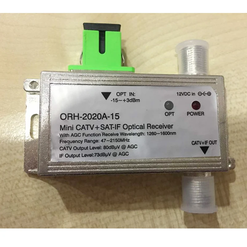 Оптический приемник FTTH ORH-2020 -15 с AGC 1260-1660nm 47-2150 МГц MINI CATV + SAT-IF оптический