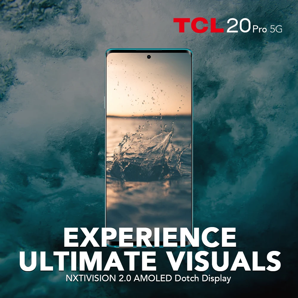 Смартфон глобальная версия TCL 20 Pro 6 + 256 ГБ NFC 67 дюйма FHD AMOLED Snapdragon 750G Беспроводная