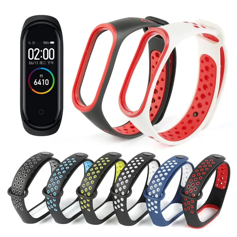 Новый модный браслет для Xiaomi Mi band 4 двухцветный ремешок с пористой вентиляцией