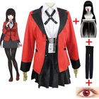 Аниме Kakegurui Jabami Yumeko полный комплект косплей костюмы включает парик носки Косметическая контактная обувь Yomoduki Runa косплей одежда