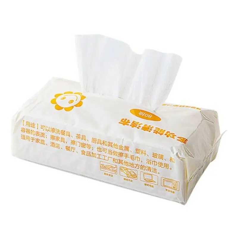 

80 Sheets/Bag Disposable Non-woven Fabric Kitchen Washing Cleaning Towel Dish Cloth Removable Cleaning Cloth