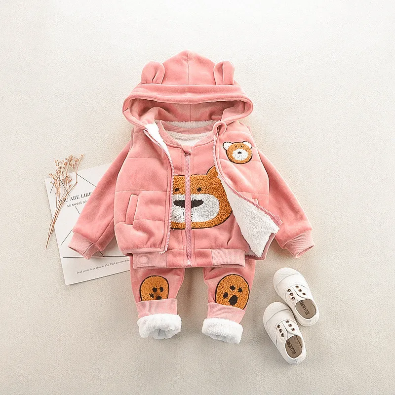 Комплект зимней одежды для мальчиков и девочек 0-5 лет 2019 Повседневный теплый