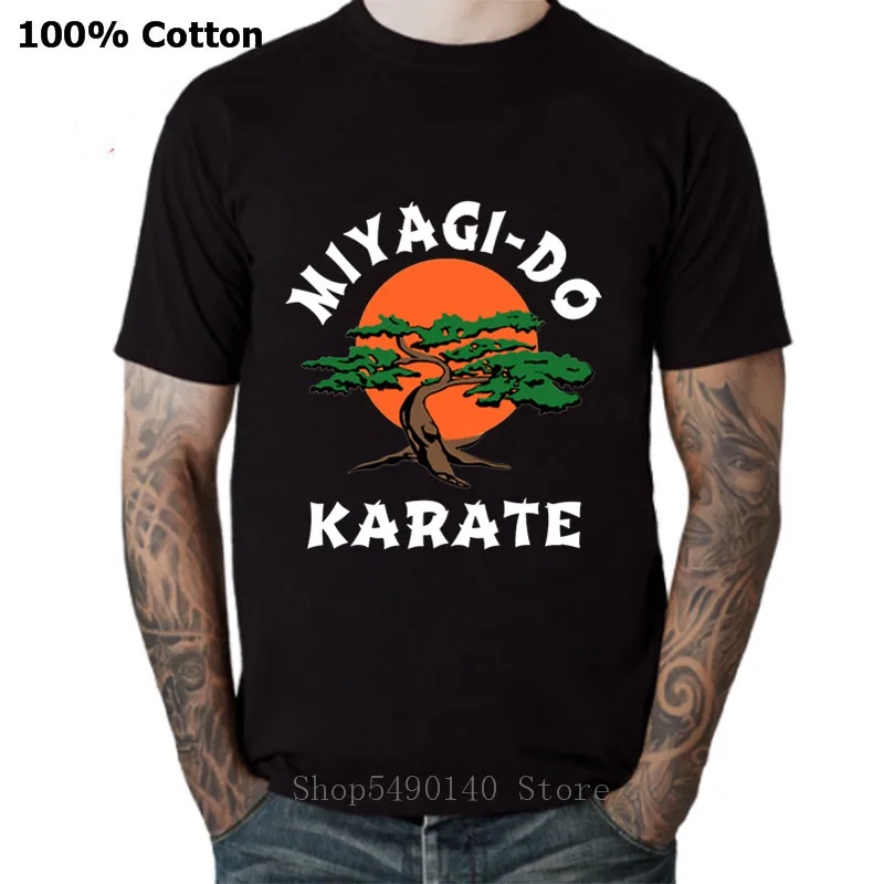 Новые ретро-футболки с рукавом кобры Кай Мужская футболка кунг-фу Мияги до бонсай