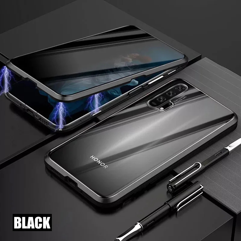 Магнитный чехол для huawei P30 P20 Pro Honor 9X20 Pro mate 20 X Nova 4 5 5i Pro двусторонний металлический чехол из закаленного стекла