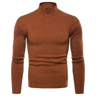 006 Осенний мужской свитер pull homme Модный повседневный теплый однотонный облегающий мужской вязаный пуловер с круглым вырезом белого и черного цвета - Цвет: 006