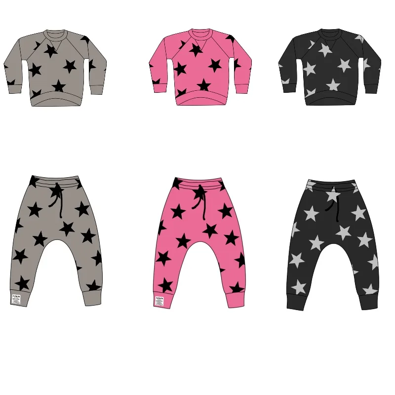 

Children's Sweatshirt 2022 Spring New Cotton Star Sweater Harem Pants NU The Same Suit Kindergarten Clothing Children's Clothing