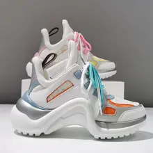 2021 New Thick-soled Women's Casual Shoes Sports Running Old Shoes Single Shoes Women Trendy Brand Sports Women's Shoes Trend (1)