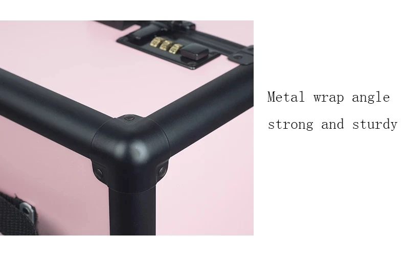 Многослойный вместительный косметический чехол для женщин чемодан на колесиках