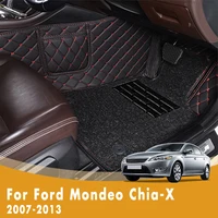 RHD Car Floor Mats For Ford Mondeo Chia-X 2013 2012 2011 2010 2009 2008 2007 Double Layer Wire Loop Car Accessories Carpet Cover