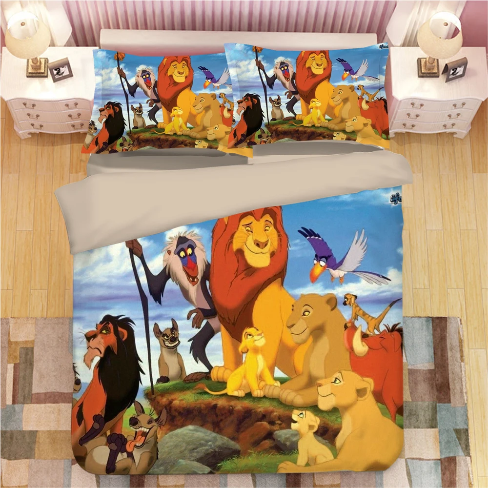 

Simba Lion King Nala Orange Color Bedding Set Duvet Cover Pillowcases No Flatsheet Home Decor Christmas Gift Children For
