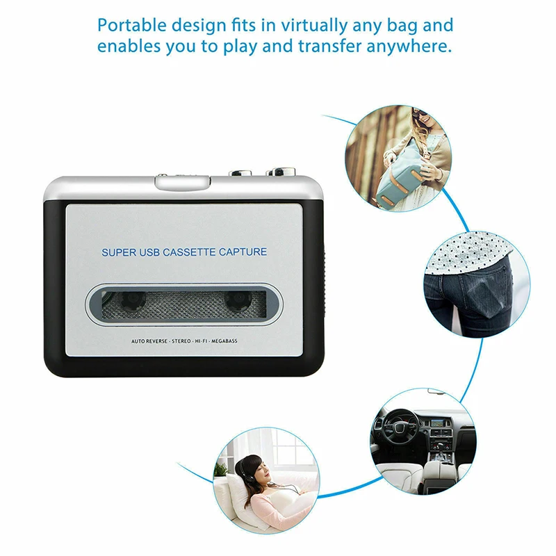 USB 2 0 портативная лента для ПК Супер кассеты MP3 аудио музыки CD цифровой