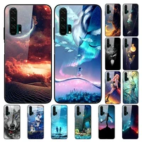 glass case for honor 20 pro phone case back cover with black silicone bumper series 3