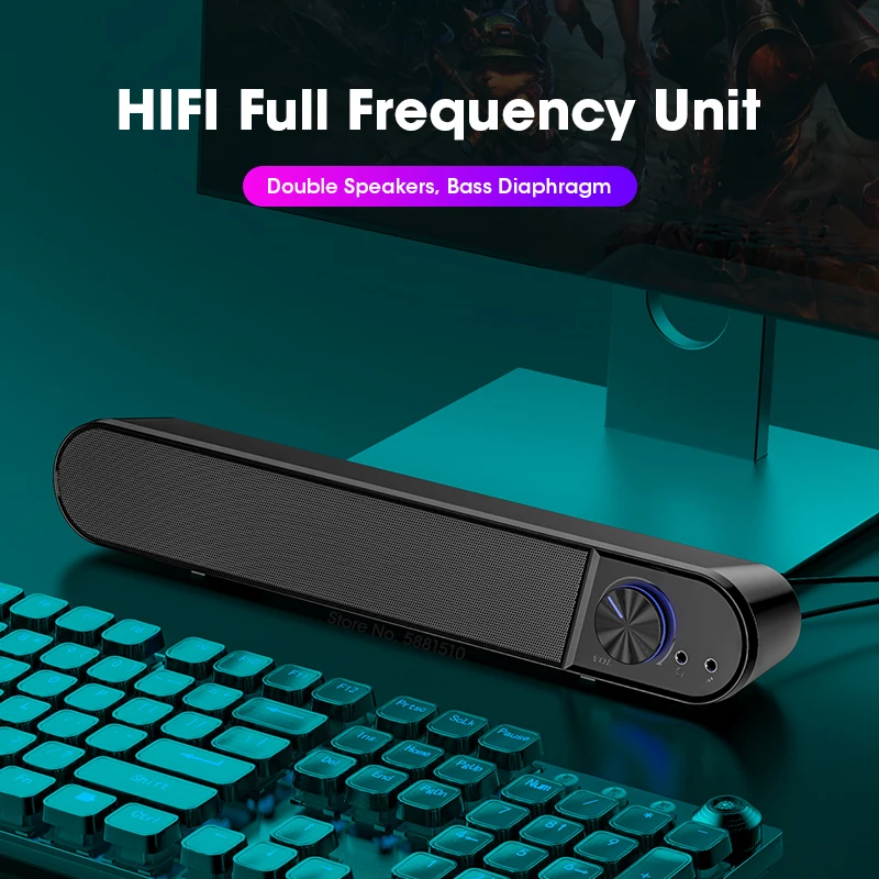 

Bluetooth Computer Speaker Bar Wireless Speakers Mic Microphone HiFi Stereo Subwoofer Wired For Laptop PC Aux 3.5mm Loudspeaker