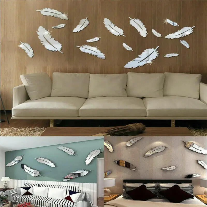 Новые Домашние съемные современные зеркальные настенные 3D наклейки в виде