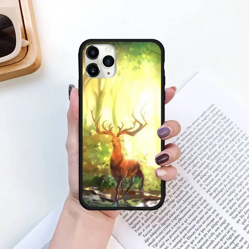 

Deer Cute Elk cartoon animal Phone Case for iPhone 11 12 pro XS MAX 8 7 6 6S Plus X 5S SE 2020 XR Luxury brand shell funda coque