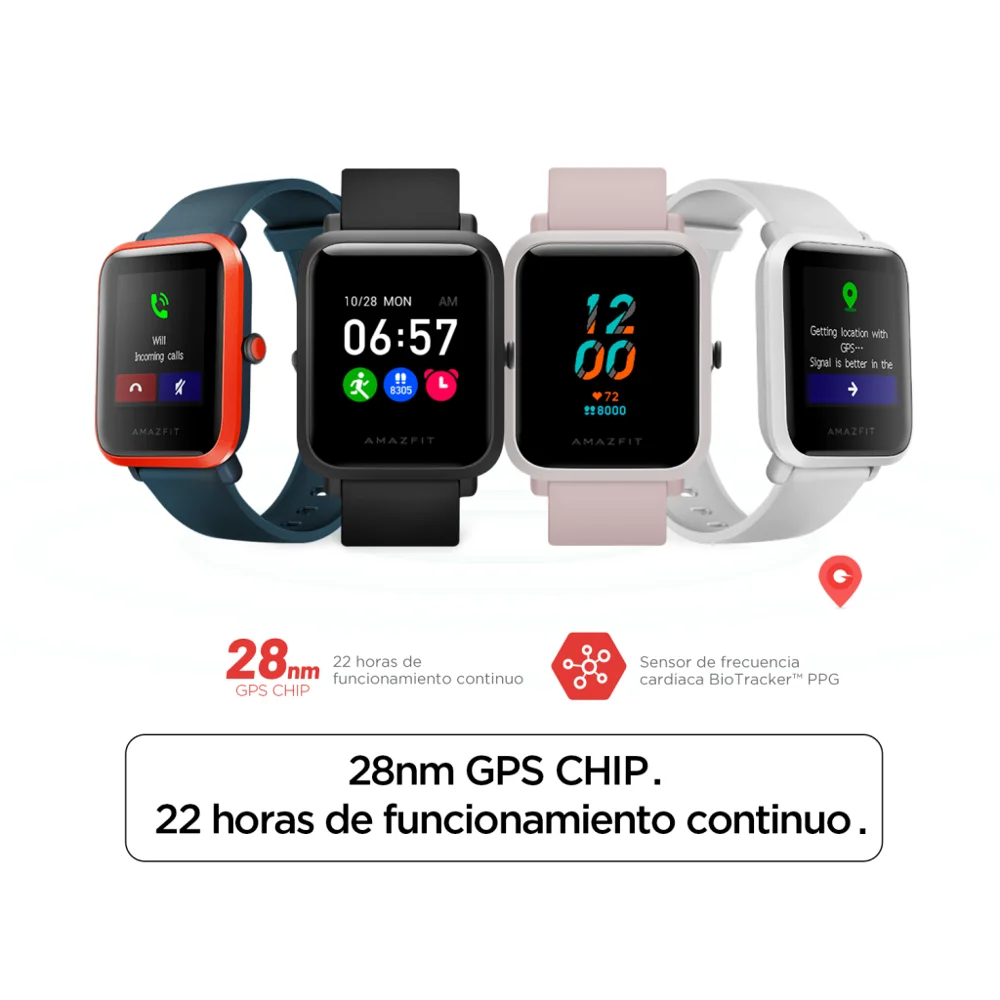 Смарт-часы Amazfit Bip S в наличии Global 5ATM водонепроницаемые со встроенным GPS GLONASS Bluetooth