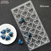 3d polycarbonate chocolate mold heartflower shape various shape chocolate candy tray mold baking cake decoration tool