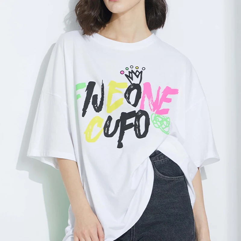 Женская футболка 2020 корейская мода Белая Футболка большой размер женская любовь