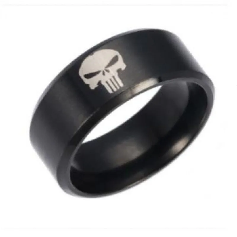 

Fashion Personality Trend Men's Ring Punisher Skull Stainless Steel Creative Novel Jewelry Accessories Anniversary Gift For Men