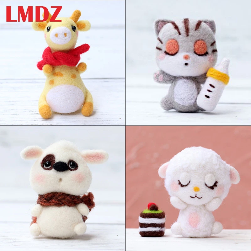 LMDZ 1 шт. кошка кукла животное шерсть войлок Рукоделие сделай сам необработанный