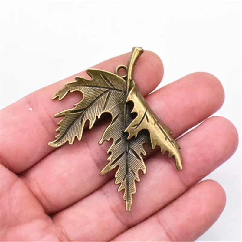 

3 шт. 55x46 мм, античное бронзовое покрытие, очаровательное изготовление листьев, «сделай сам», ювелирные изделия ручной работы