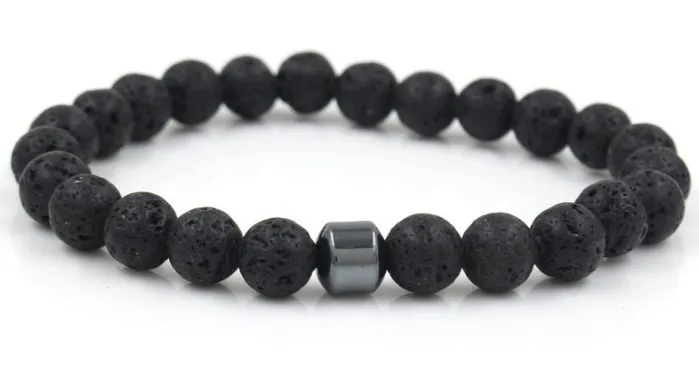 8 мм gt24 черный камень вулканическая лава кубического циркония Эластичный