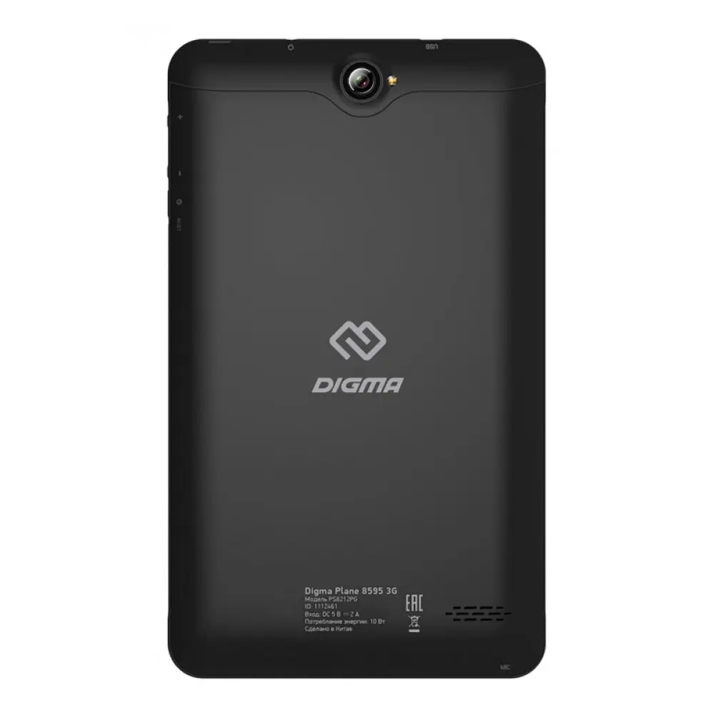 Планшет Digma Plane 8595 3G 1112461/ 2Gb/16Gb/8"/IPS/1280x800/WiFi/BT/GPS/Android 9.0/microSD 128Gb/3500mAh/PS8212PG/черный -