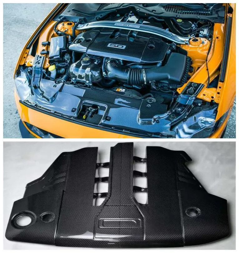 

High quality Carbon Fiber modified engine carbon fiber hood engine cover engine radiator cap Fit For Ford Mustang 5.0T 2018-2020