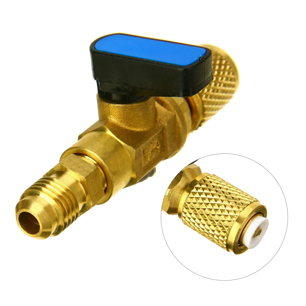 

HVAC A/C Straight SHUT-OFF Ball Valve Adapter For R134a R22 R12 R410a 1/4\" Straight Ball Valves