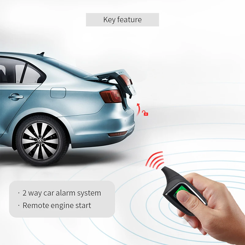 EASYGUARD Универсальный 2 полосная автомобильная сигнализация Системы ЖК-пейджер Дисплей автоматического запуска вибраци