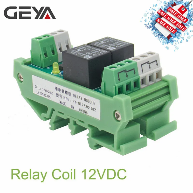 GEYA 2 канальный релейный модуль AC/DC 12V 24V AC230V реле Интерфейс