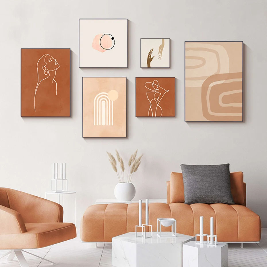 

Line Art Canvas Prints Pictures Abstract Woman Stick Figure Modern Living Room Bedroom Home Interior Unique Paintings Wall Decor