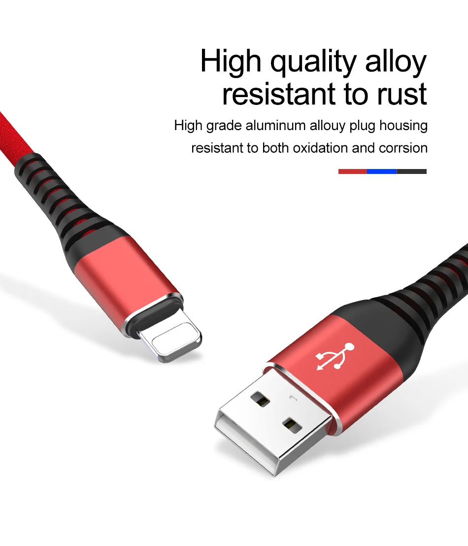 3.1A USB кабель для iPhone X 8 7 6 6S plus 5 5S кабель высокопрочный кабель передачи данных для быстрой зарядки быстрое зарядное устройство для устройств apple